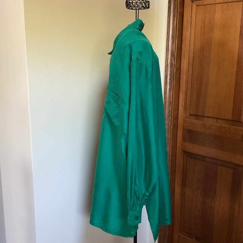 Vintage DVF Silk Shirt, Large, Green - Picture 3 of 5